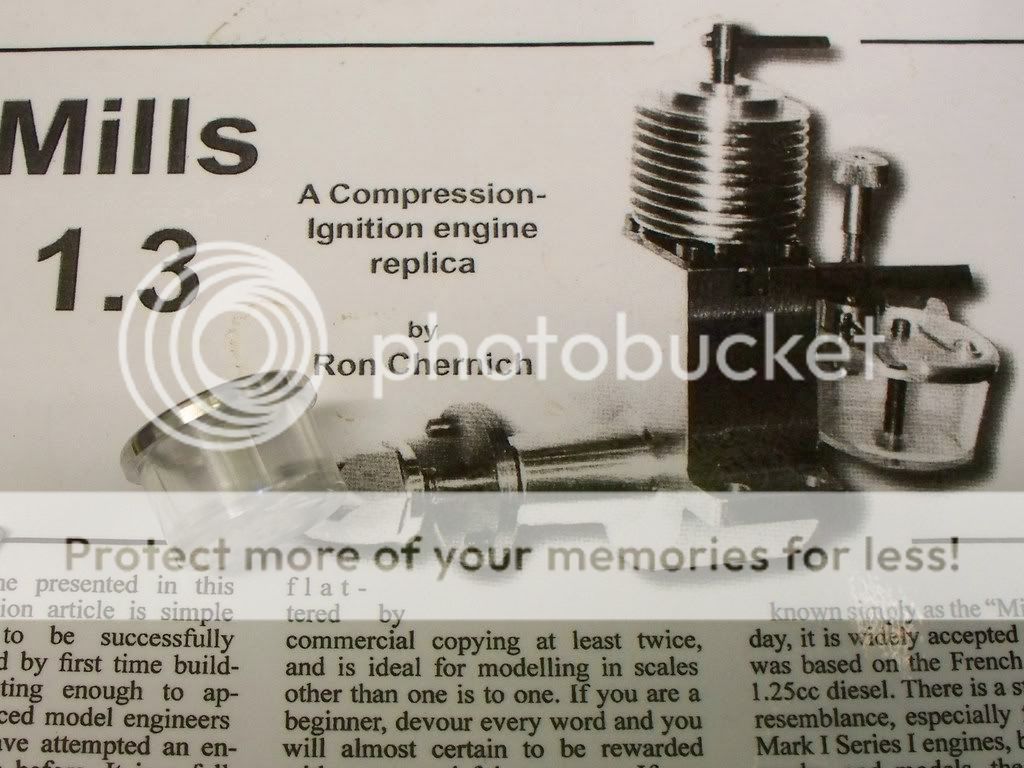 Mills 1.3cc diesel Plans by Ron Chernich from Model Engine Builder